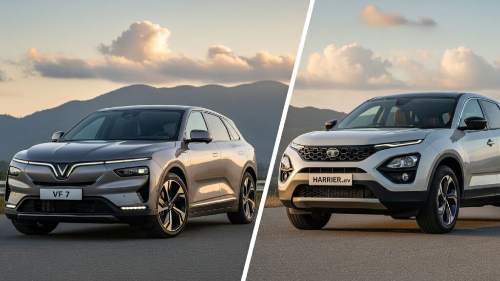 VinFast VF7 vs Tata Harrier.ev Full Comparison 2025