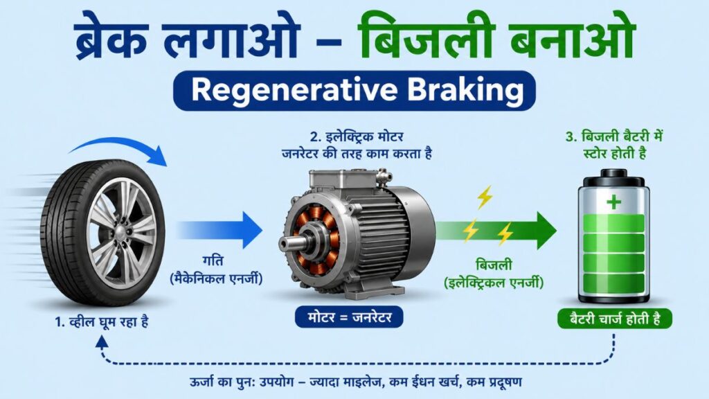 regenerative braking hybrid engine kaise kaam karta hai
